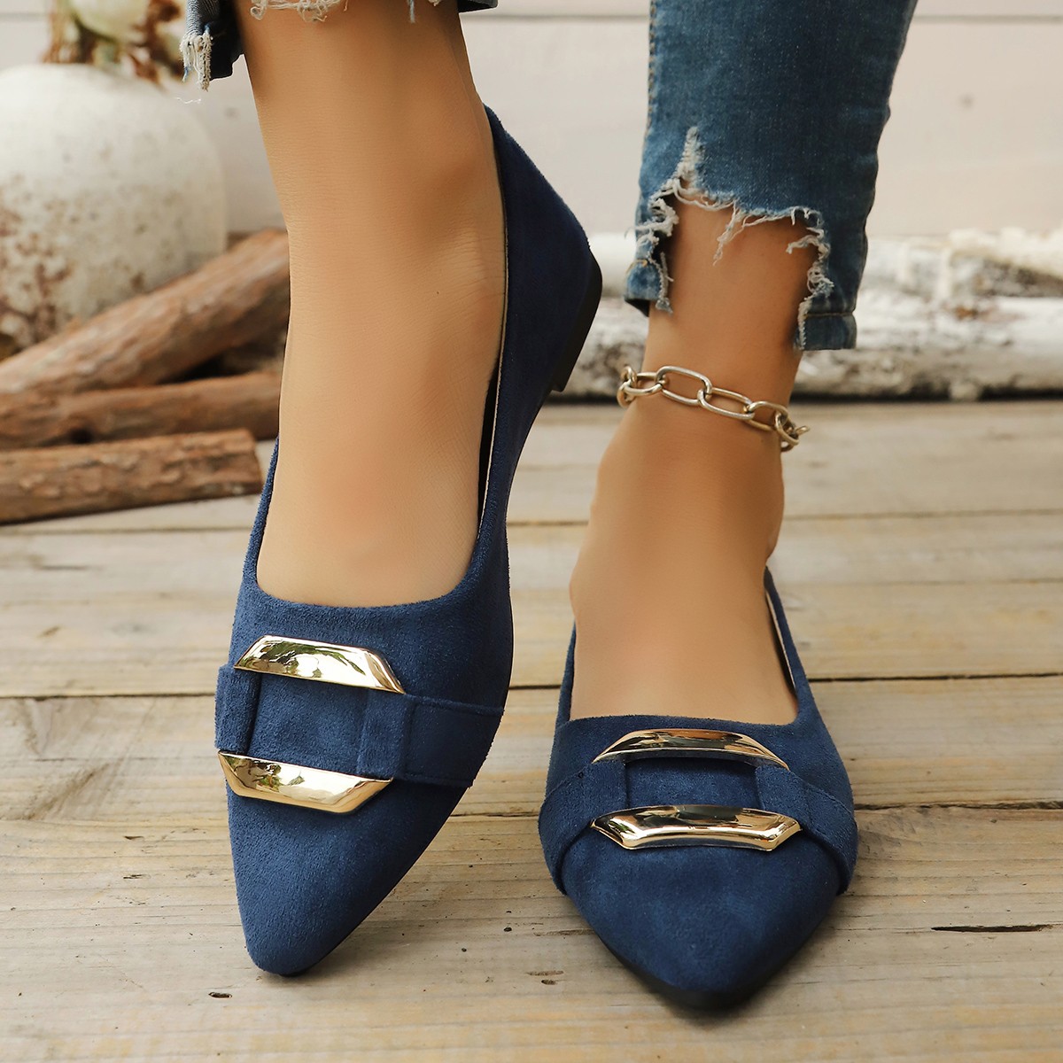 Women'S Fashion Shoes - 봄과 가을 우아한 뾰족한 섹시한 낮은