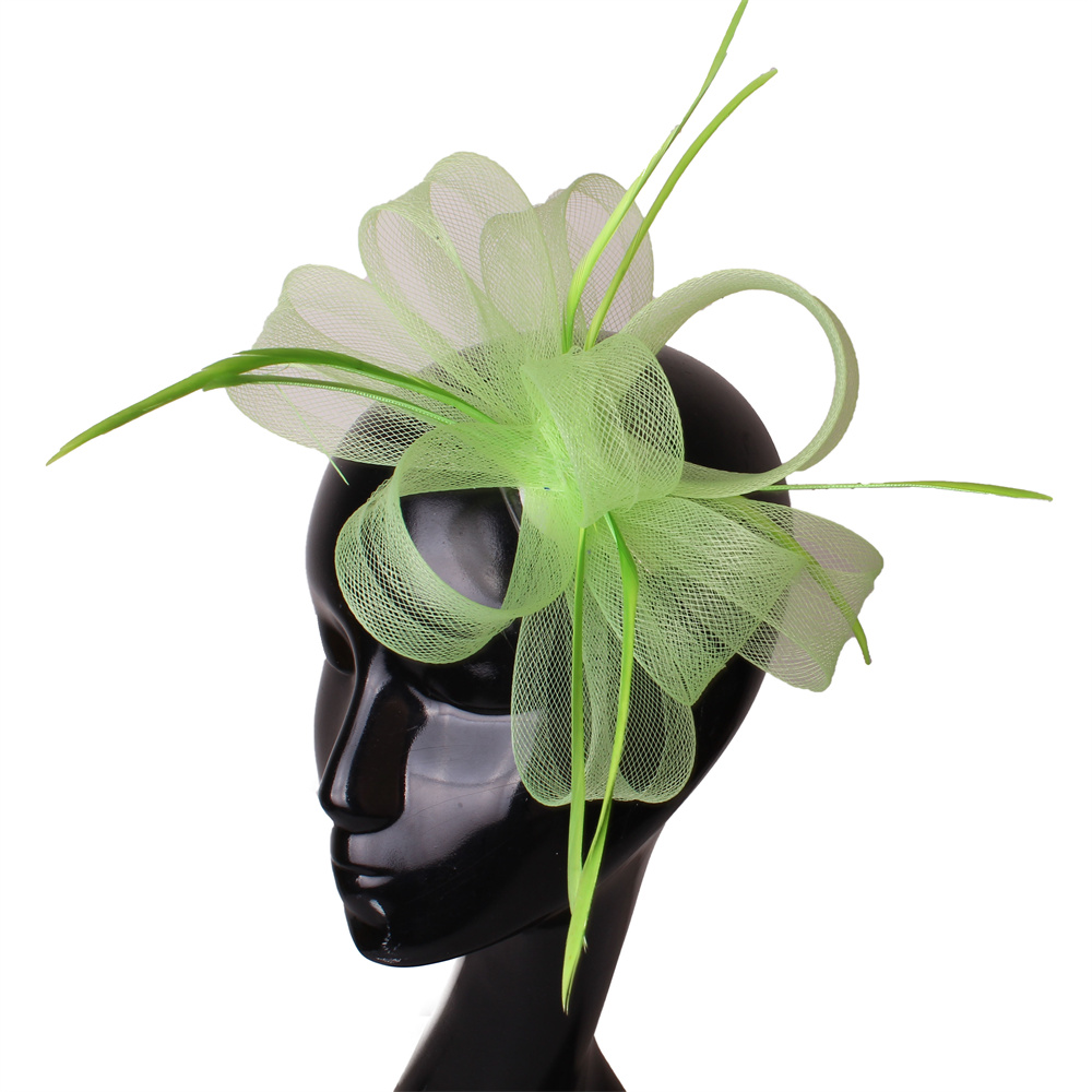 Women'S Fashion Kentucky Derby - 깃털 리본 장식 모자 빈티지 메쉬