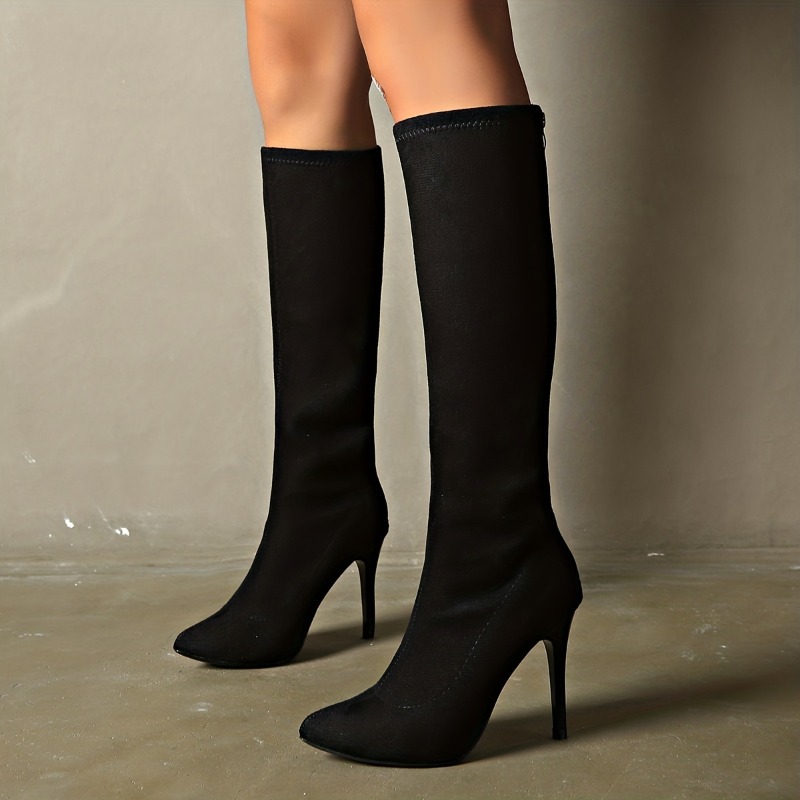 여성 패션 부츠 	 뾰족한 앞코 얇은 굽 뒤쪽 지퍼 롱 - Women'S Fashion Knee High Boots 리뷰 및 가격