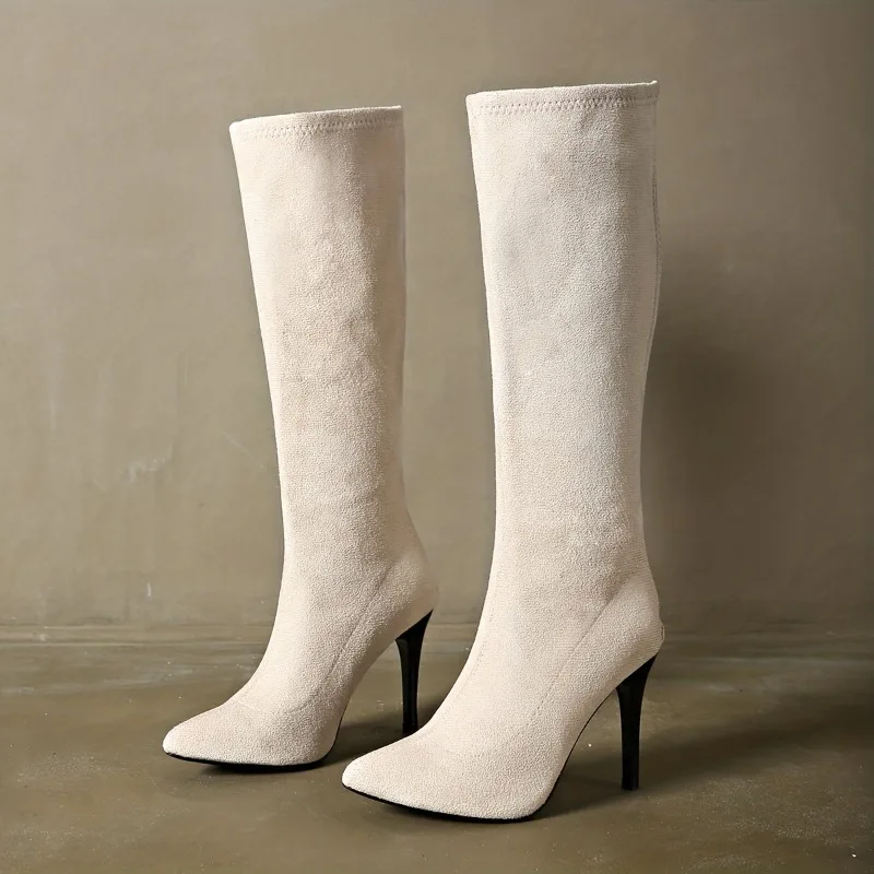 여성 패션 부츠 	 뾰족한 앞코 얇은 굽 뒤쪽 지퍼 롱 - Women'S Fashion Knee High Boots 리뷰 및 가격