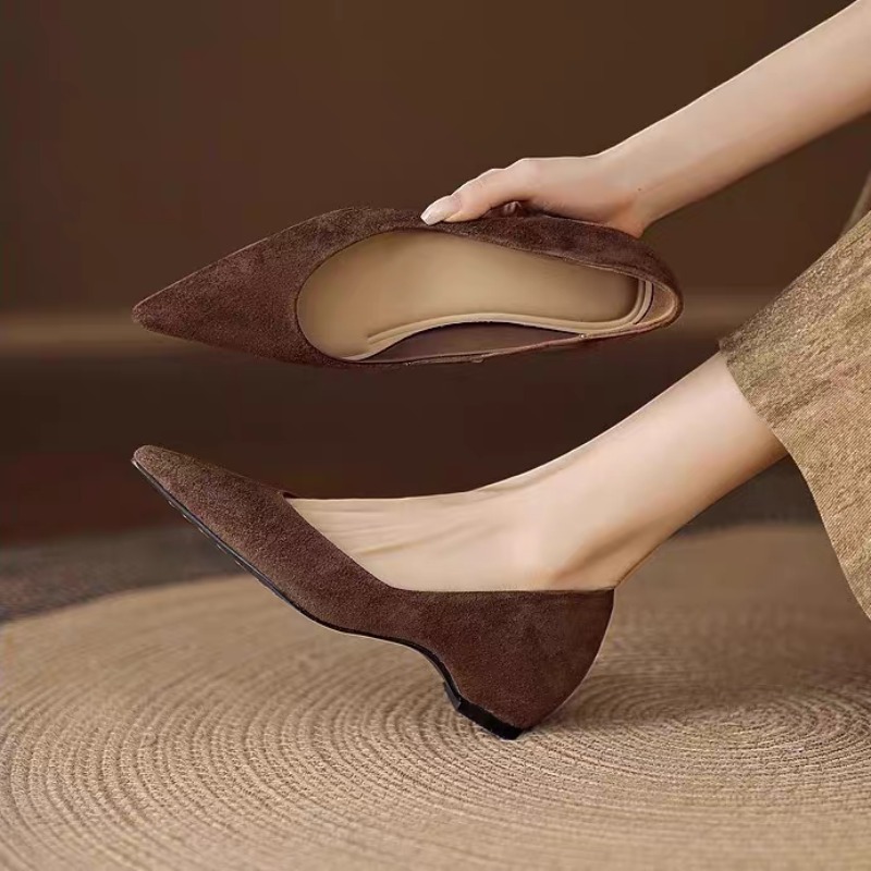 여름 신상 캐주얼 뾰족코 스웨이드 슬립온 플랫 얕은 입 - Women'S Fashion Shoes 리뷰 및 가격