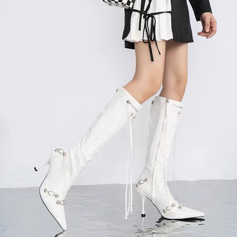 여성 섹시 부츠 포인티드 토 하이힐 슈즈 가을 신상 패 - Women'S Fashion Knee High Boots 리뷰 및 가격