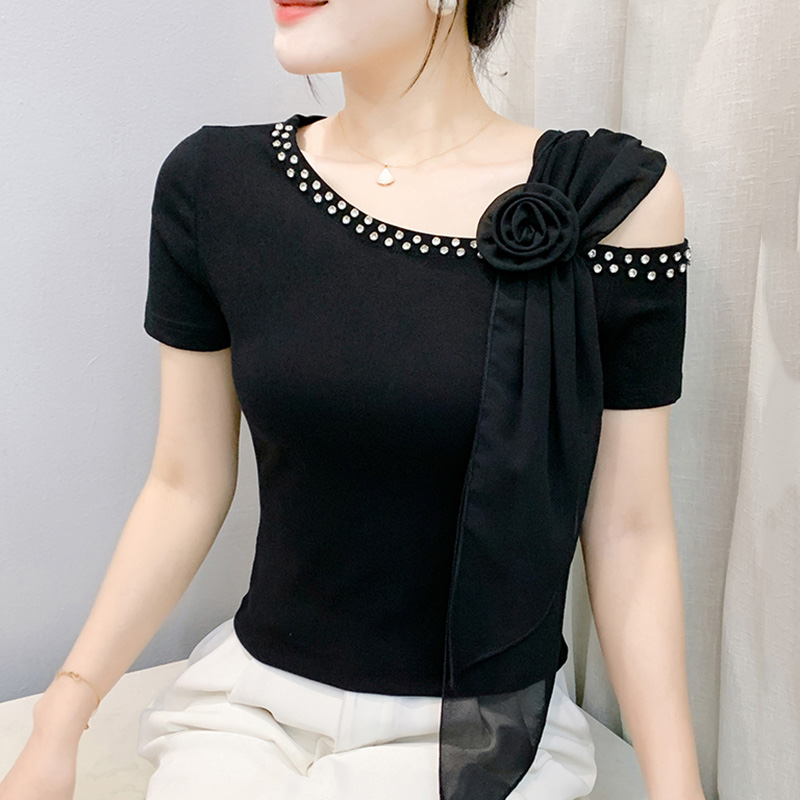 새로운 여름 짧은 소매 오프 어깨 여성 티셔츠 패션 섹 - Women'S Fashion Korea 리뷰 및 가격