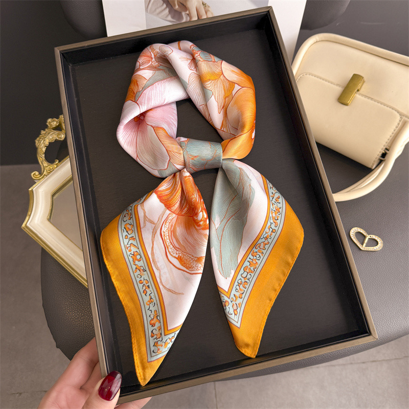 2026년 신상 플로럴 프린트 히잡 실크 스퀘어 스카프 - Women Fashion Necktie 리뷰 및 가격