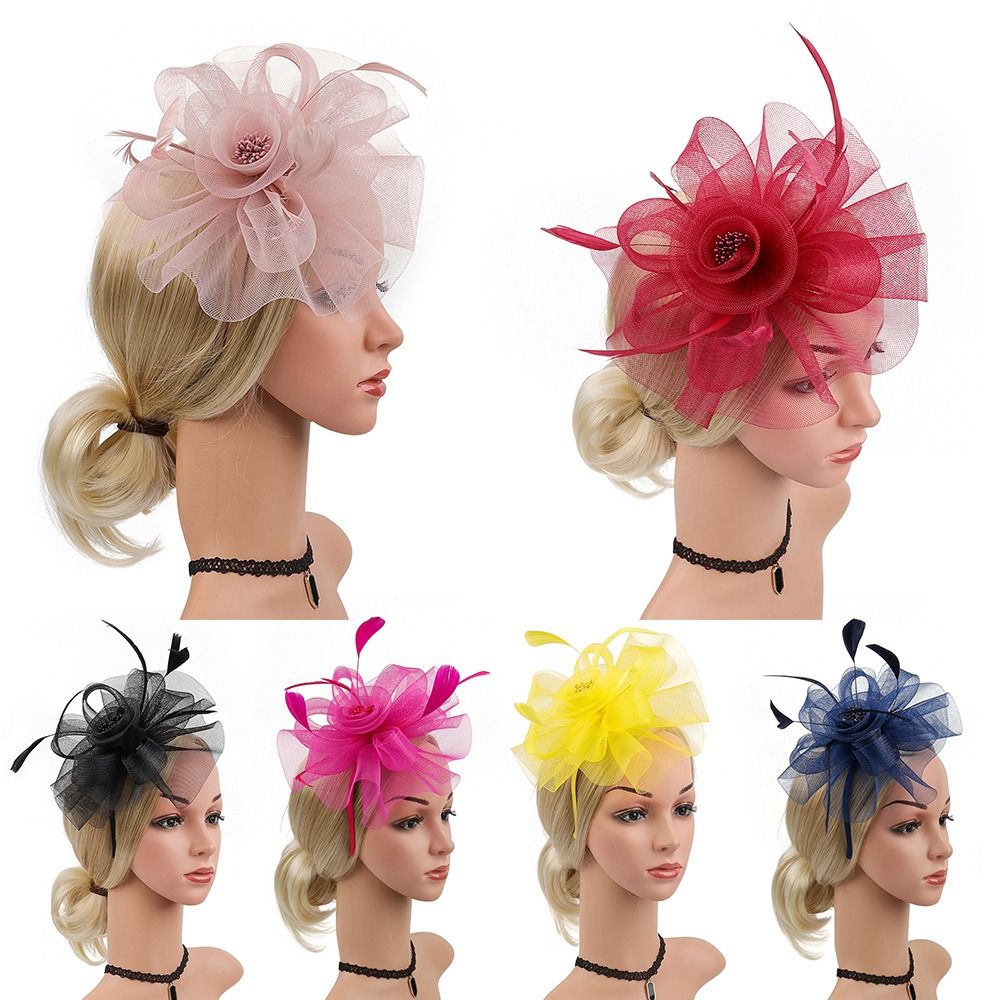 여성용 깃털 리본 매혹적인 모자, 빈티지 메쉬 티 파티 - Women'S Fashion Kentucky Derby 리뷰 및 가격