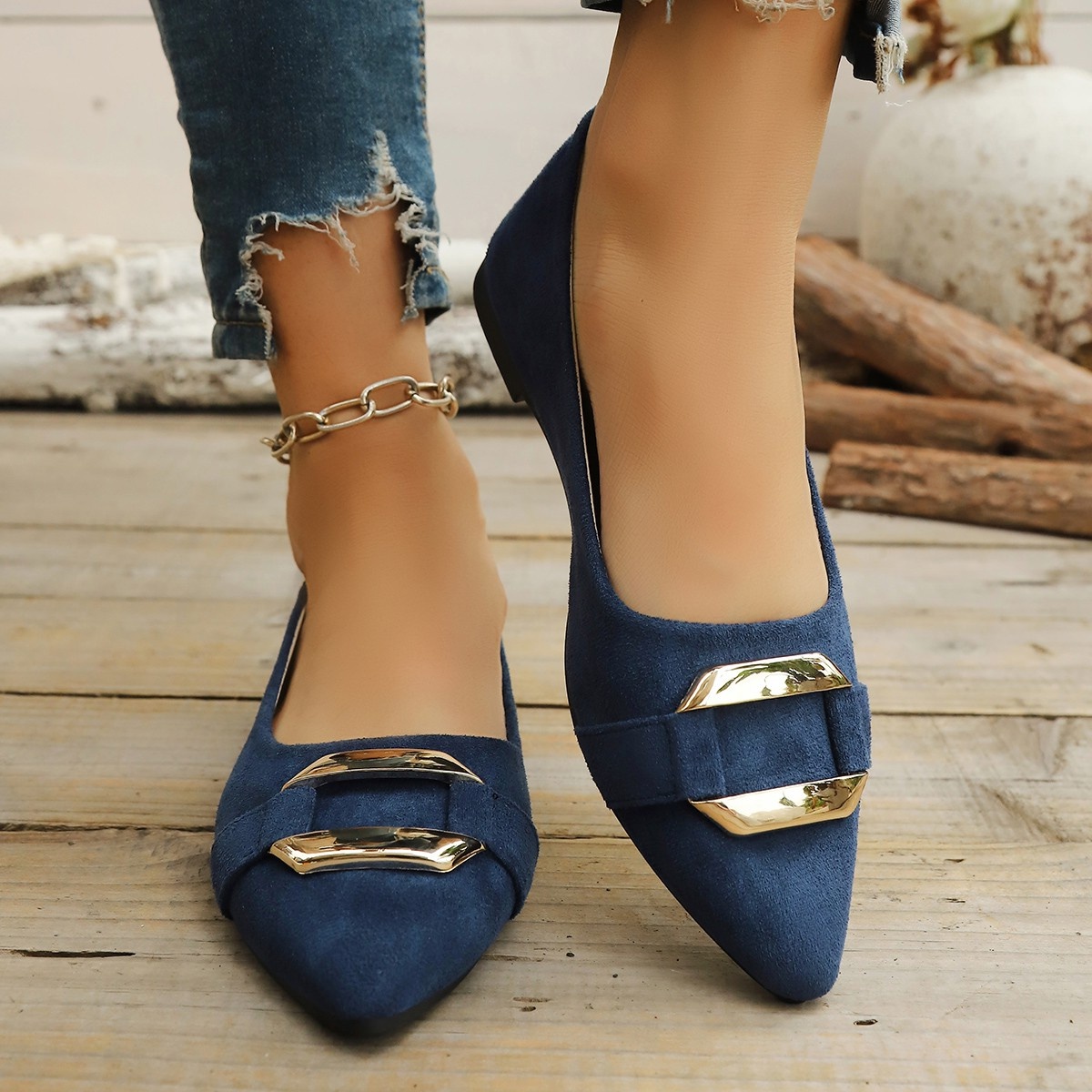 봄과 가을 우아한 뾰족한 섹시한 낮은 굽 캐주얼 신발  - Women'S Fashion Shoes 리뷰 및 가격