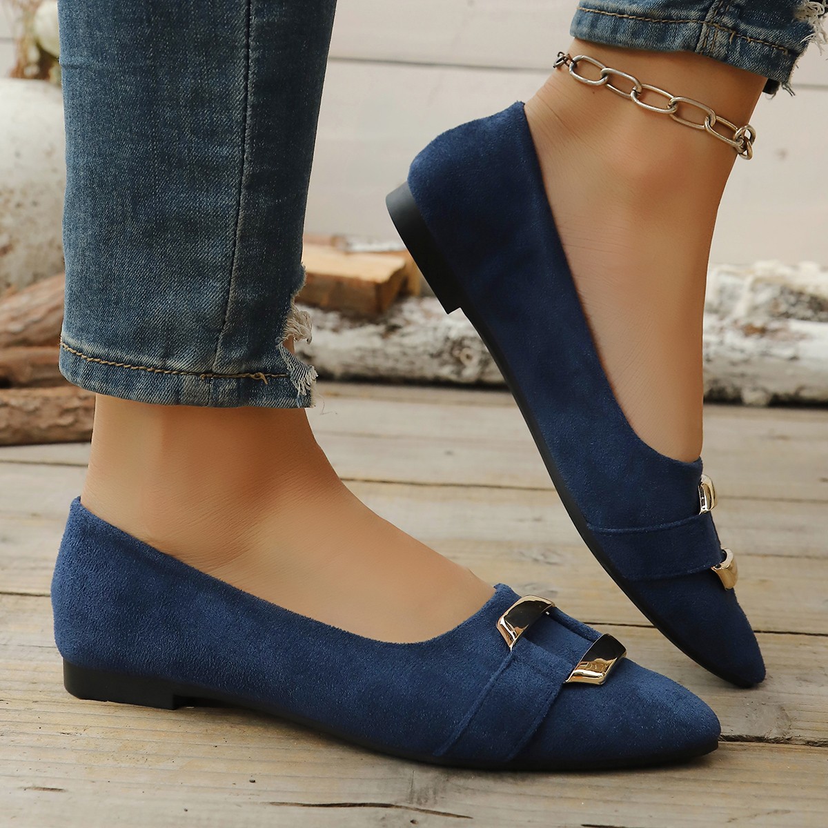 봄과 가을 우아한 뾰족한 섹시한 낮은 굽 캐주얼 신발  - Women'S Fashion Shoes 리뷰 및 가격