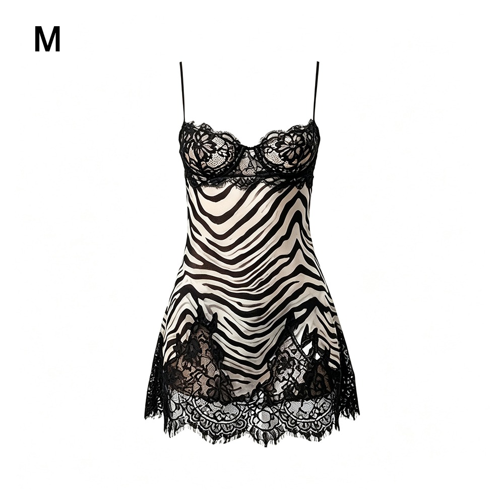 백리스 디자인 지브라 프린트 드레스 딥 V넥 시스루 원 - Lace Trim Cami 리뷰 및 가격
