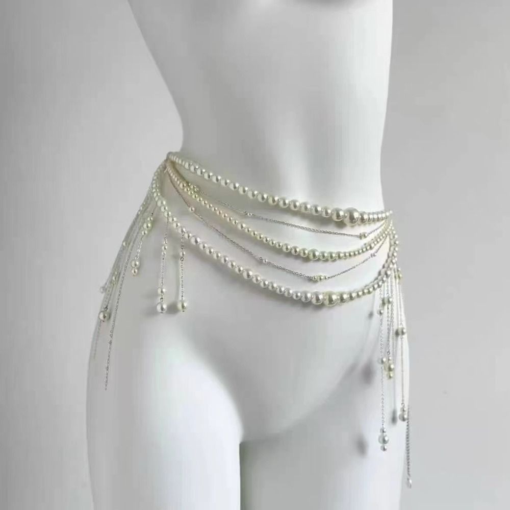 패션 우아한 진주 허리 체인 허리 액세서리 다용도 플로 - Women'S Fashion Jewellery 리뷰 및 가격