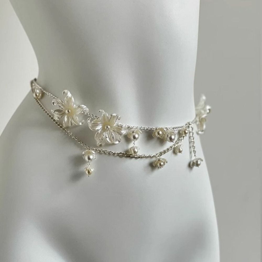 패션 우아한 진주 허리 체인 허리 액세서리 다용도 플로 - Women'S Fashion Jewellery 리뷰 및 가격